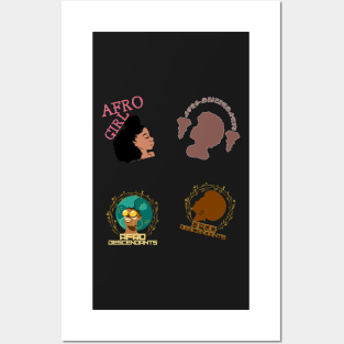 afro sticker pack Posters and Art